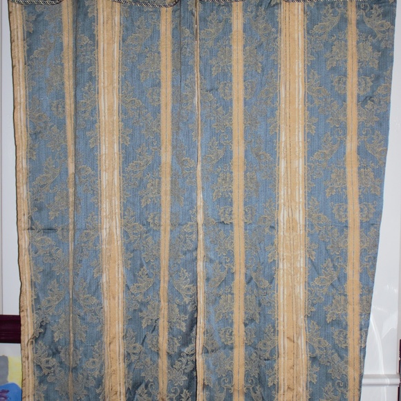 Victoria Classics Accents Drapes For 2 Windows Gold Blue Poshmark